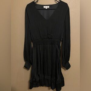 She+Sky Black Ruffle Women Dress Long Sleeve Size Large